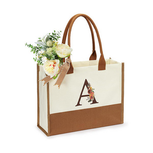 Custom Logo Women Handbag Canvas Tote Bag For Shopping Work Beach