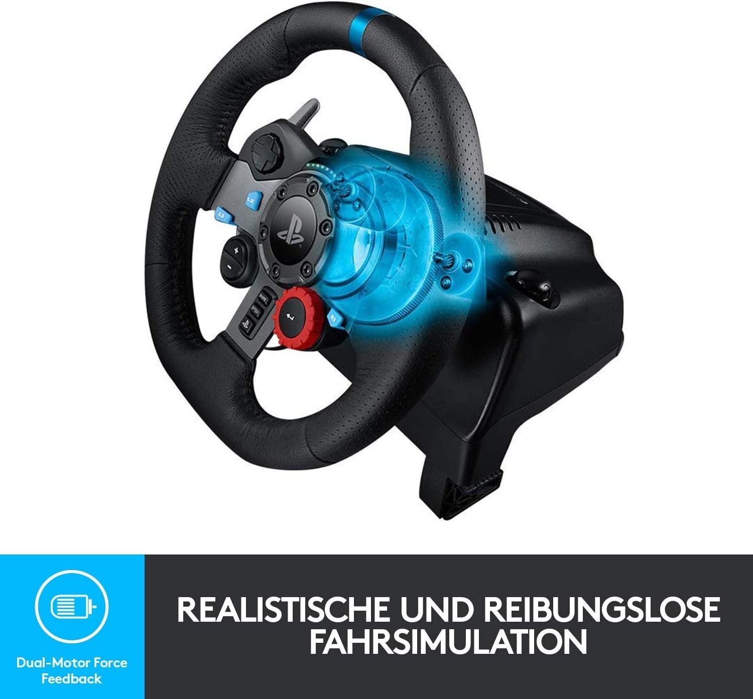 Logitech G29 Game Steering Wheel Dual-Motor Feedback Driving Force Gaming Racing Wheel with Responsive Pedals