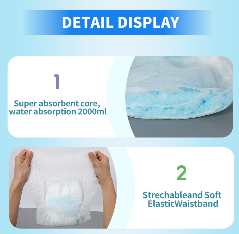 Disposable adult baby diapers pants diaper disposable adult pants