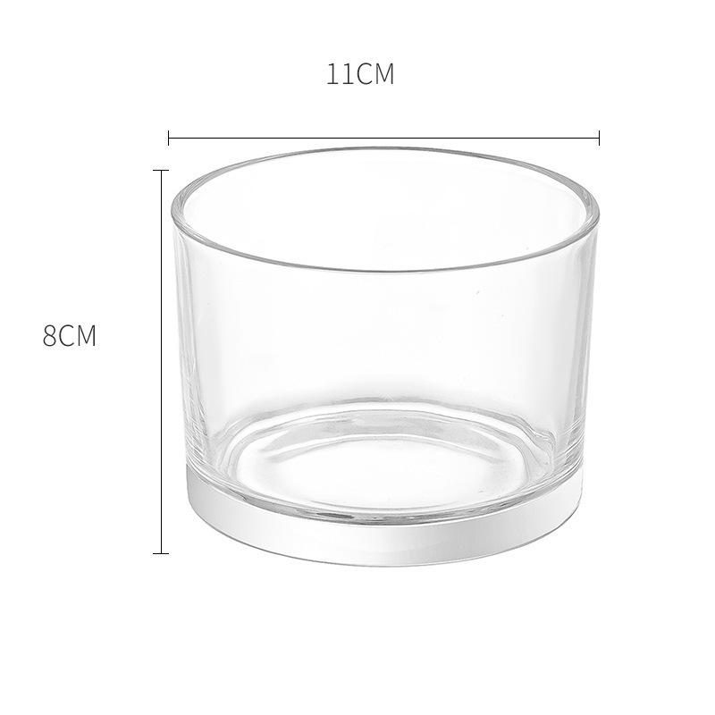 Wide mouth 17.5 OZ Glass Candle Jars for Making Candles with Bamboo lids height 80mm diameter 110mm