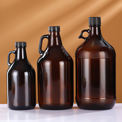 Amber Moonshine Glass Jug With Handle