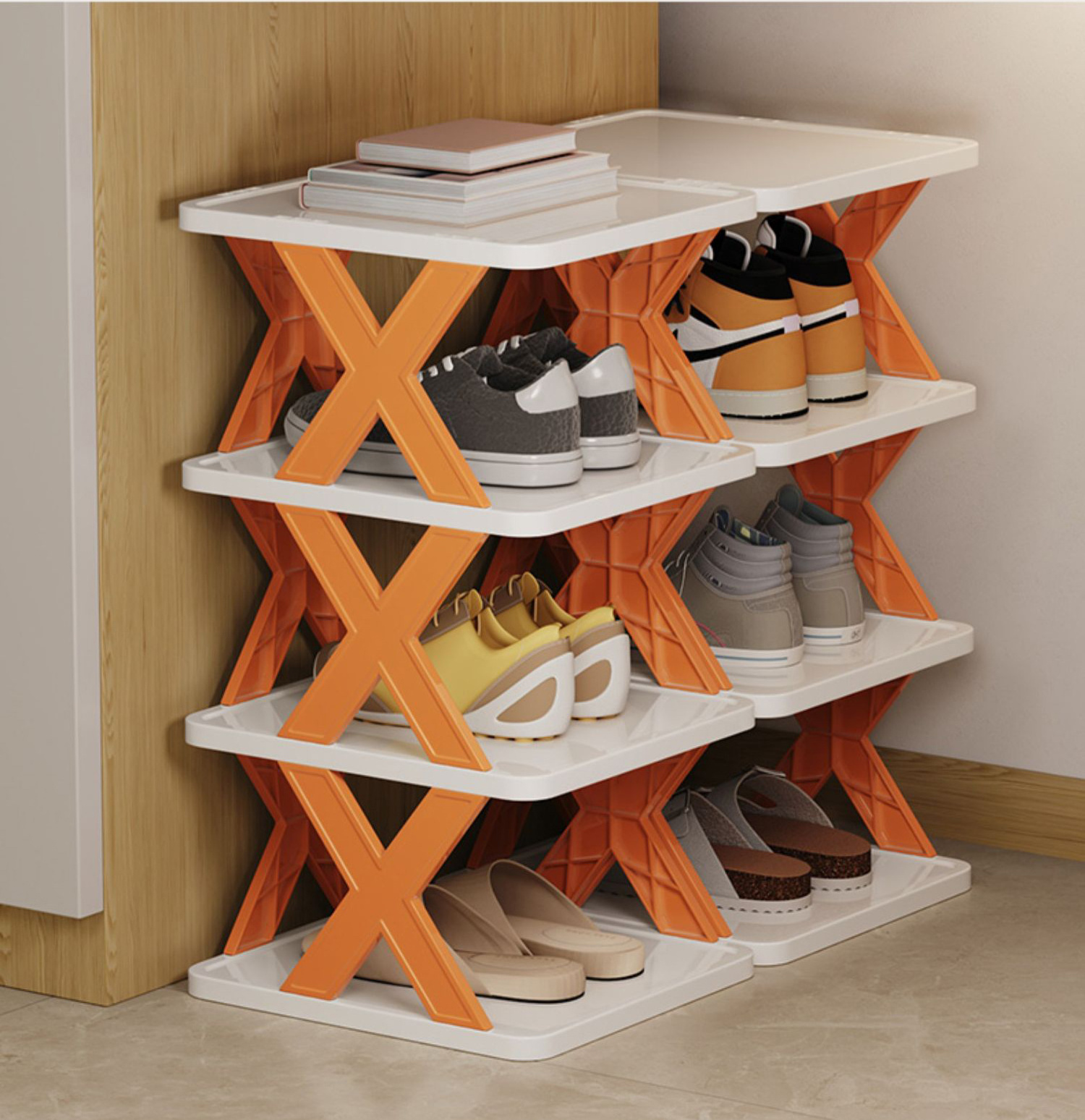 Multi-Layer Small Shoe Cabinet for Home New Indoor Living Room Furniture Narrow Space-Saving Shelf Door Shoe StorageArtifact