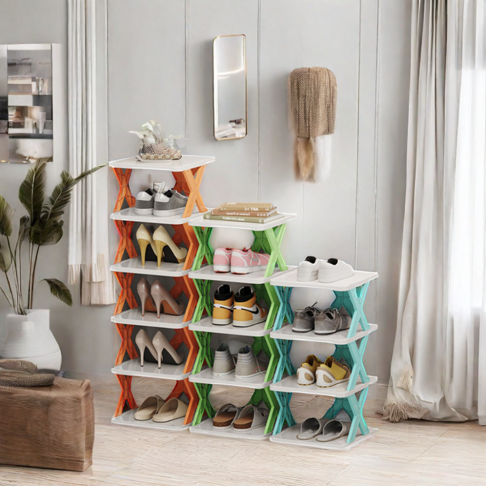 Multi-Layer Small Shoe Cabinet for Home New Indoor Living Room Furniture Narrow Space-Saving Shelf Door Shoe StorageArtifact