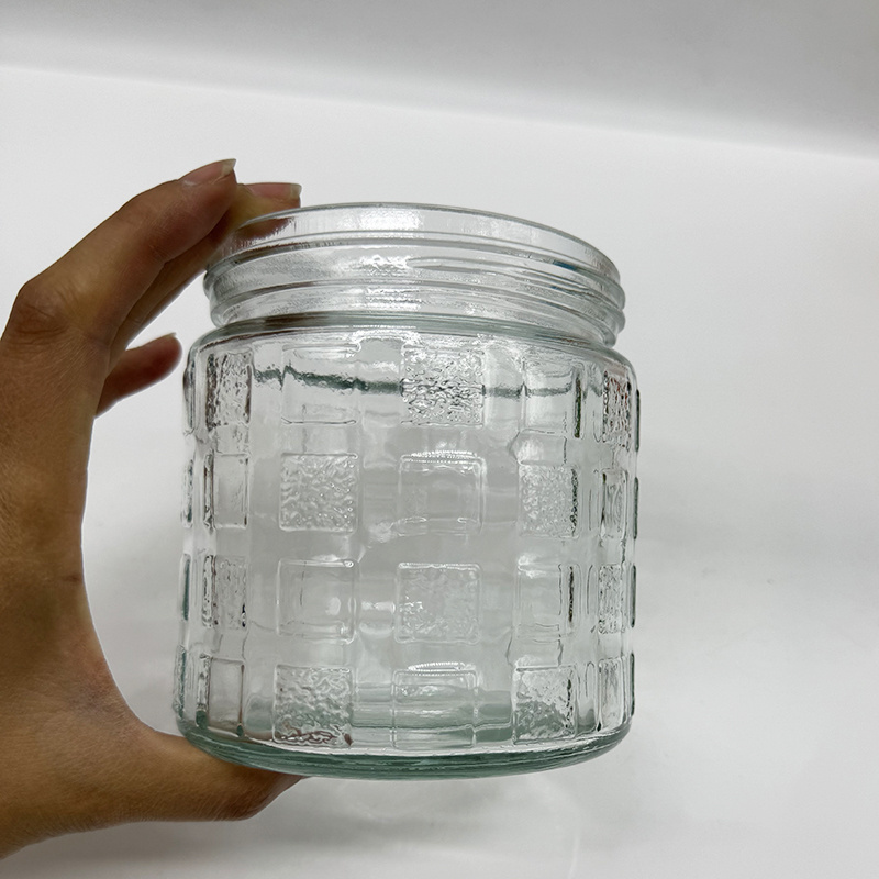 Round  Empty Extra Large Luxury Wide Mouth Big Glass Jar For Candle Making Wholesale