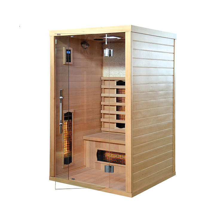 2 person Sona 1200*1050*1900mm Red Cedar Carbon Fiber Heater Rooms To Go Indoor Furniture Wood Sauna