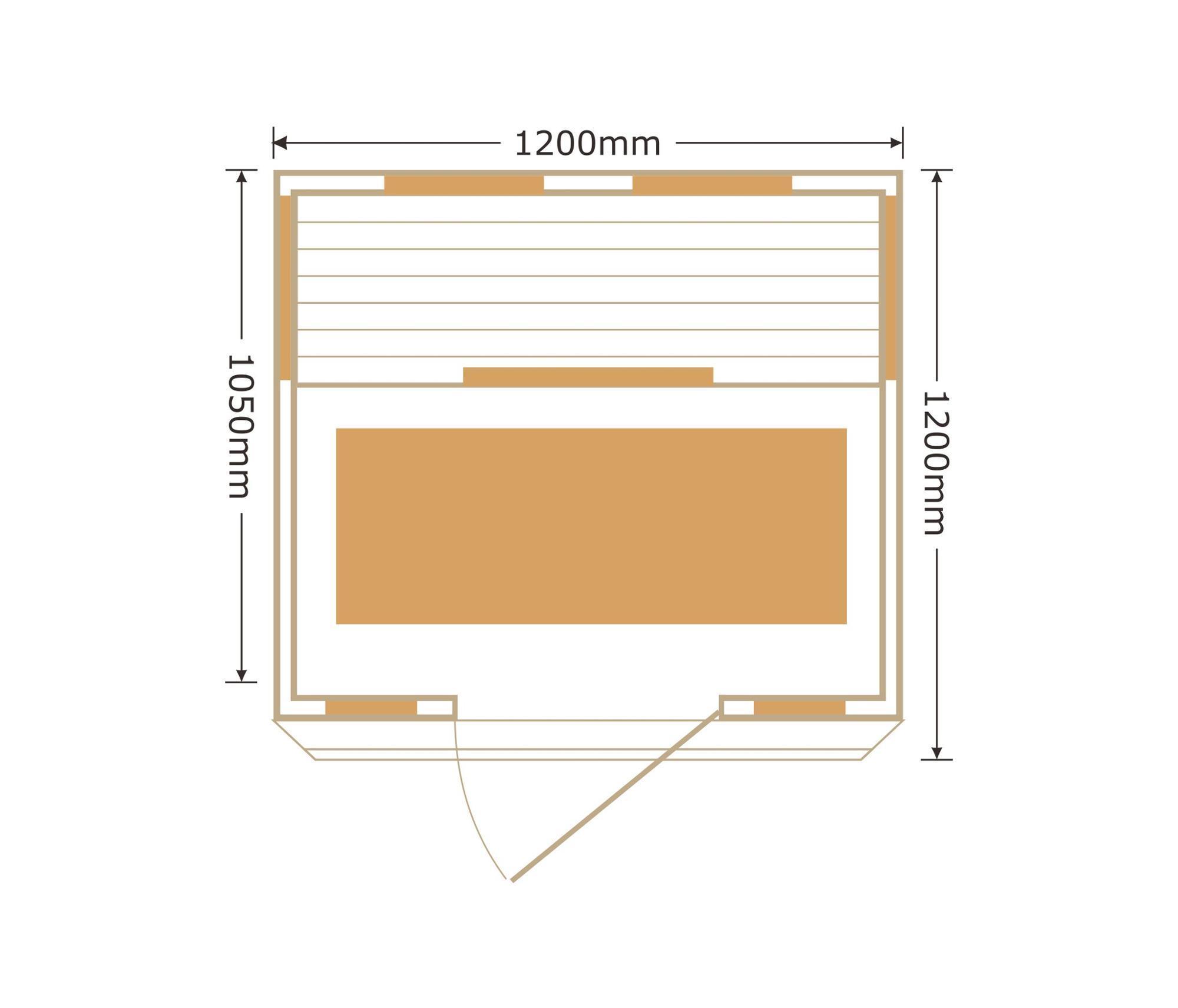 2 Person Sauna In China 1200*1200*1900mm Far Infrared Carbon Fiber Heater Wooden Sauna Steam Cabin