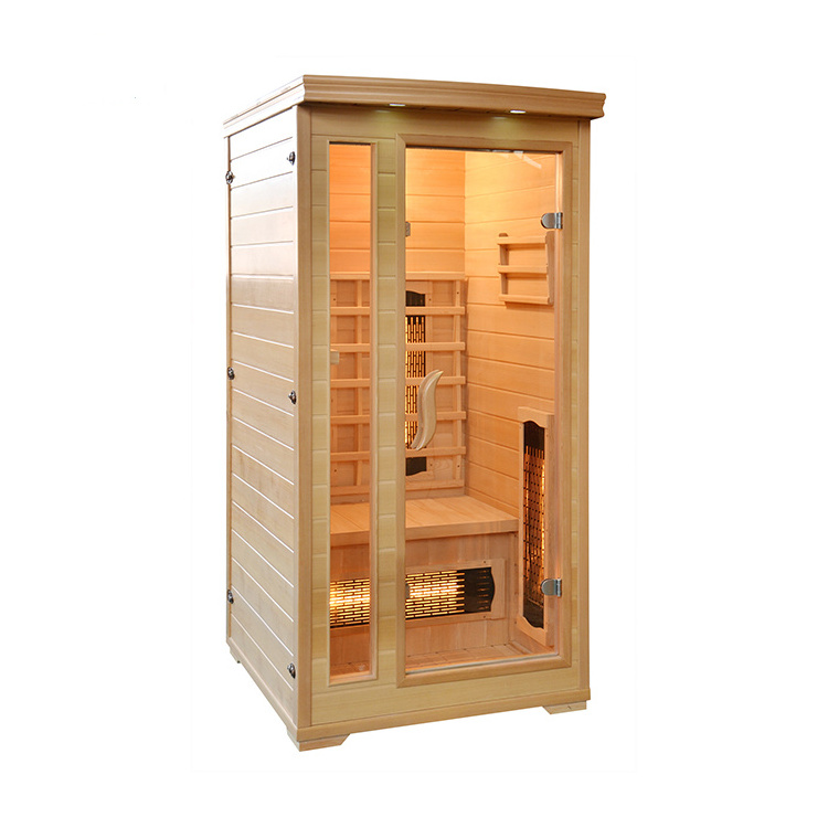 Dry Sauna 1 Person Infrared Light Heater  Automatic 900*1050*1900mm Canadian Hemlock Sauna Steam Cabin