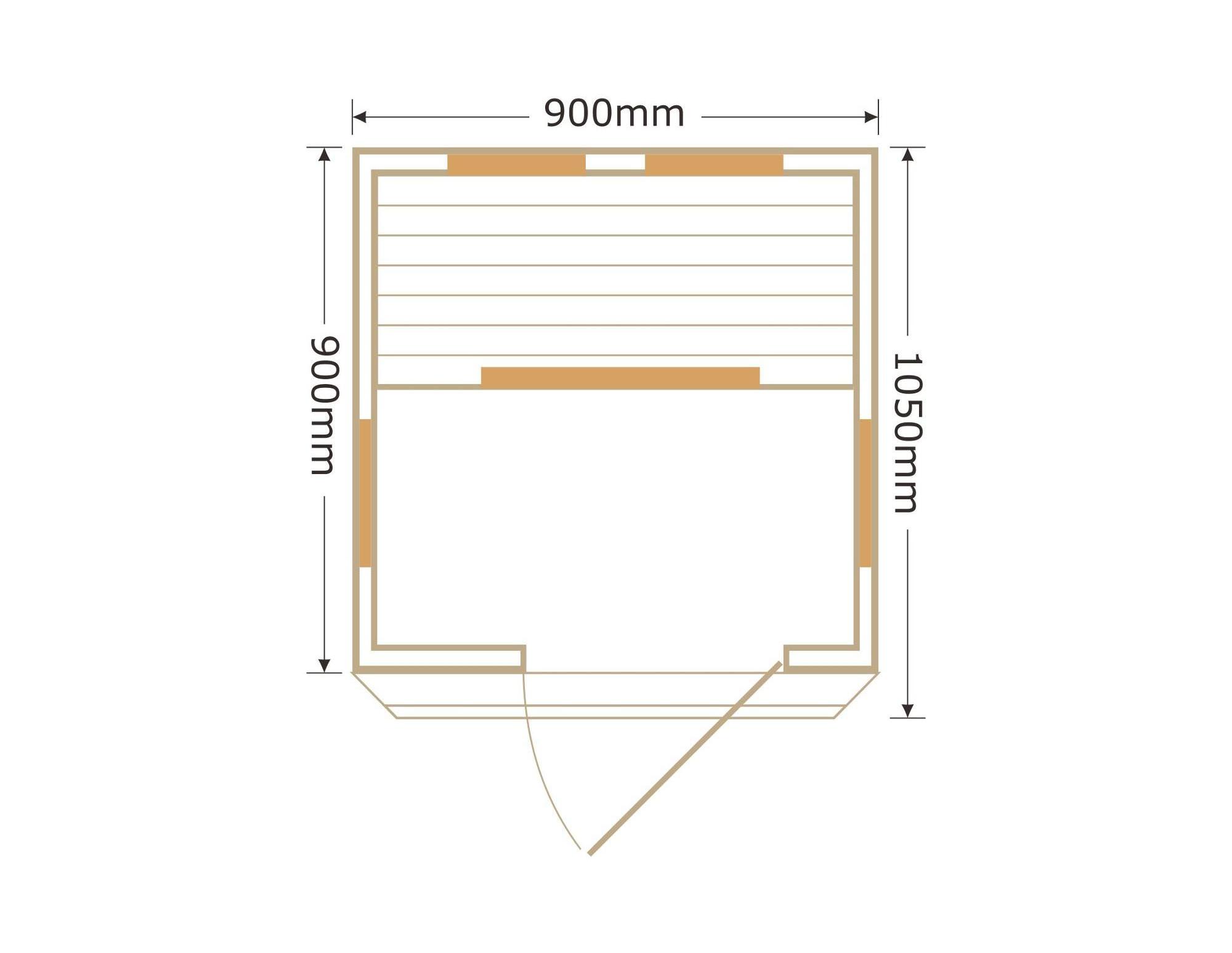 Dry Sauna 1 Person Infrared Light Heater  Automatic 900*1050*1900mm Canadian Hemlock Sauna Steam Cabin