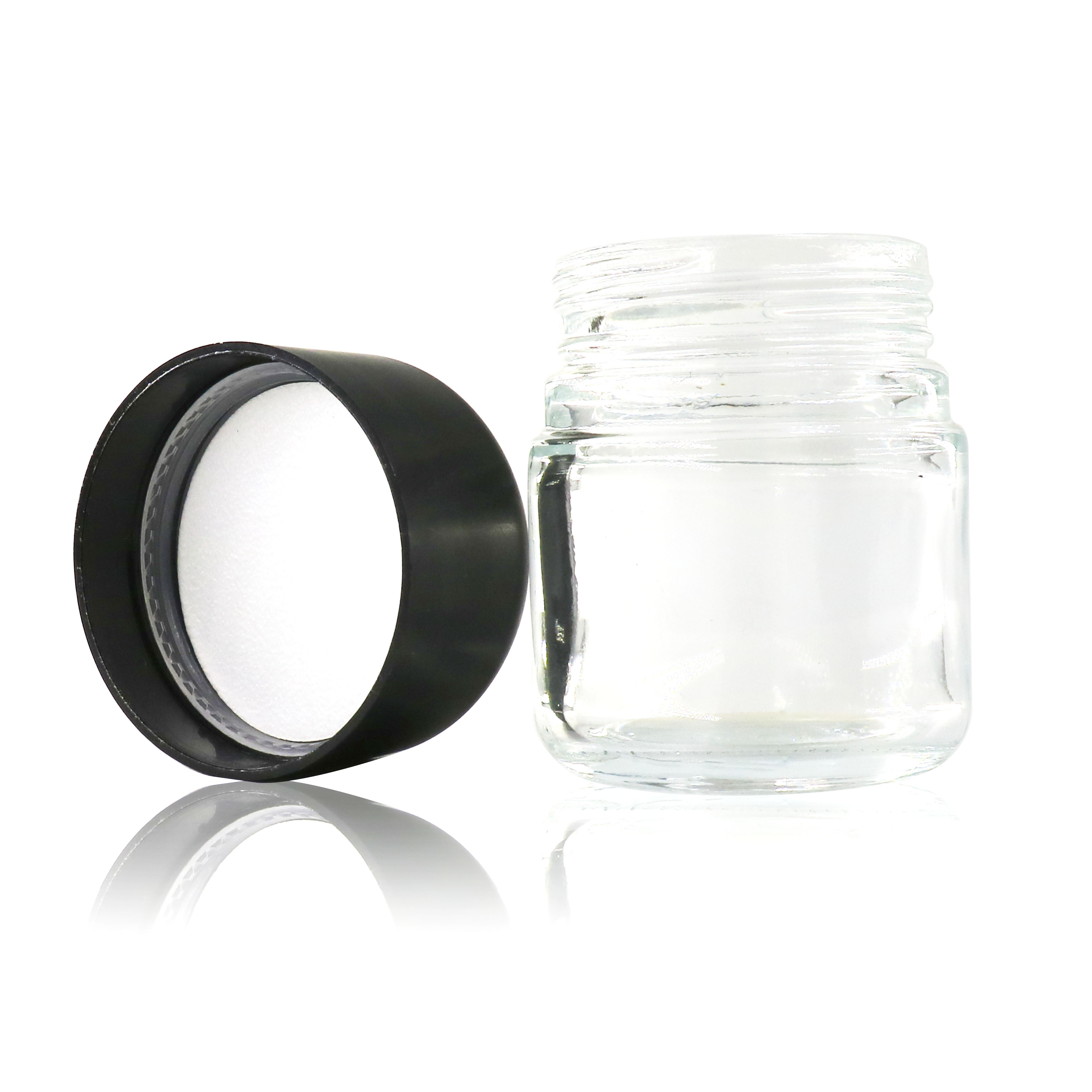 Hot sell cheap 1 oz 2 oz 3 oz 4 oz Clear Child Proof Resistant Glass Jars with Lids