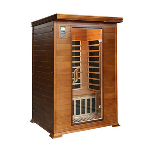 2 Person Sauna In China 1200*1200*1900mm Far Infrared Carbon Fiber Heater Wooden Sauna Steam Cabin