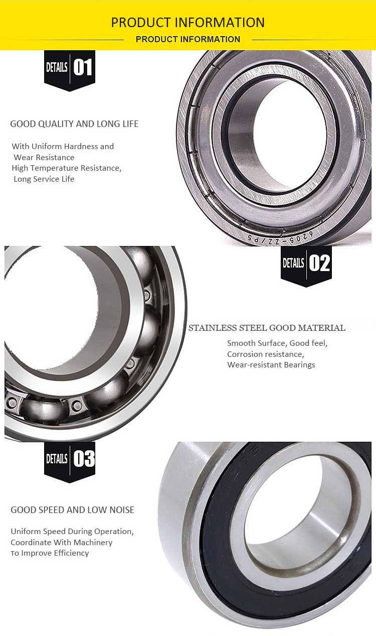 High Precision Manufacture 6200 6201 6202 6203 6204 6205 6206 6207 6208 Seals Deep Groove Ball Bearing