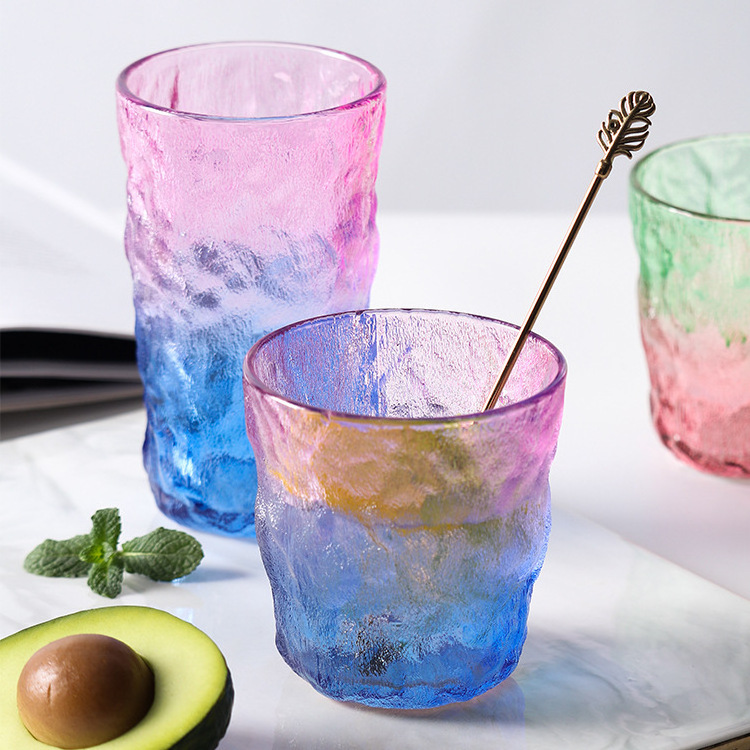 Japanese Glacier Cup Gradient Glass Cup Thickened Glass Mug drinking cup beer Glass