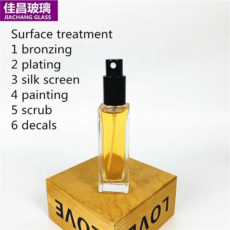 Luxury Square Perfume Spray Bottle 7ml 10ml 30ml50ml 100ML Transparent Rectangular Glass Bottle