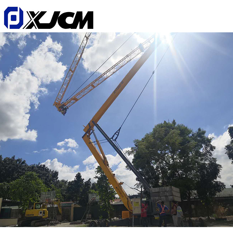 2 Ton Mini Mobile Construction Tower Crane CE Provided Tower Crane Spare Parts Yellow Remote Control Self Erecting Tower Crane