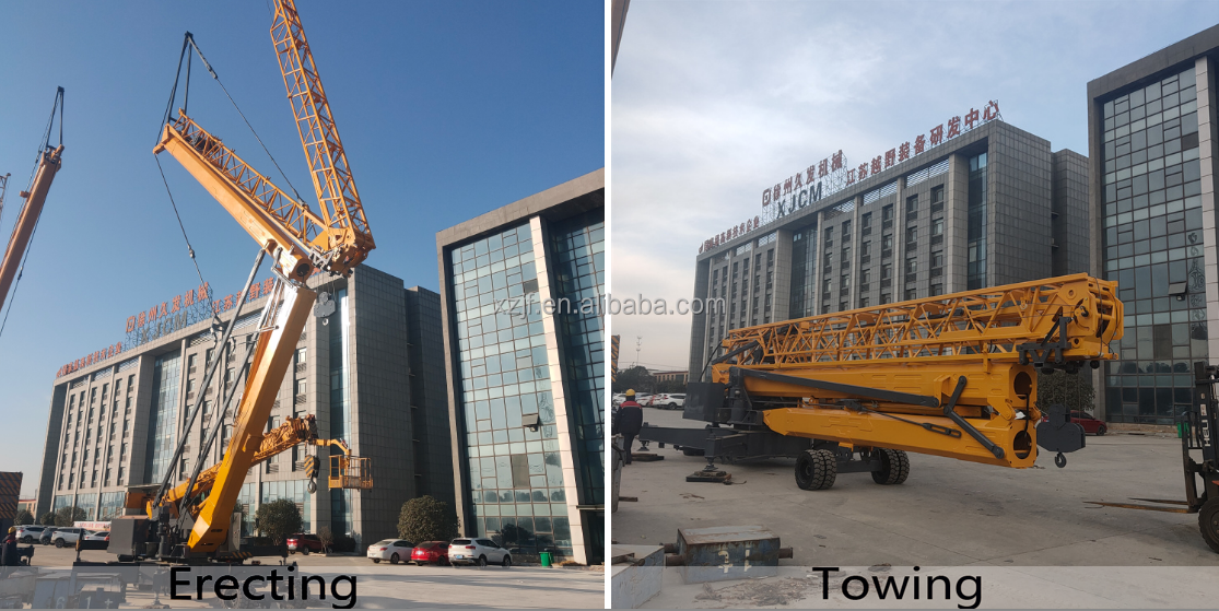 JFYT2527-30 Mini Tower Crane CE Provided Yellow 27m Jib Length 3ton Mini Self Erecting Mobile Foldable Tower Crane Construction