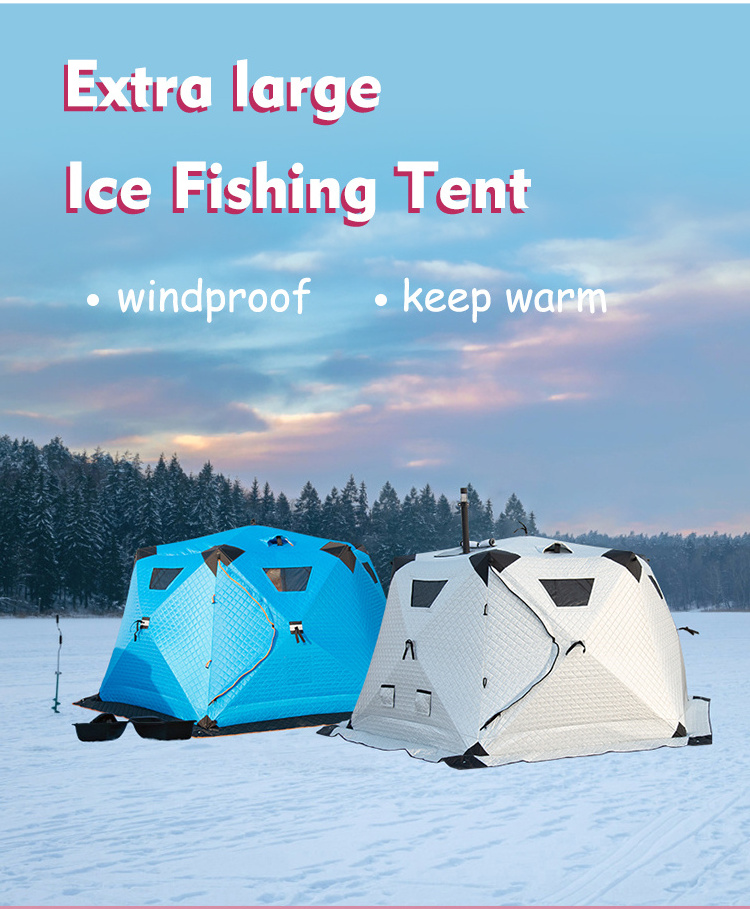 OEM Insulated Large Camping Tent Outdoor Hexagonal Pop-up Ice Fishing Tent Portable Sauna Tent