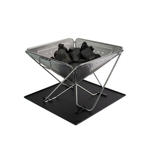 Charcoal BBQ Grill with Stainless Steel Mesh firepit camping grill grate stainless