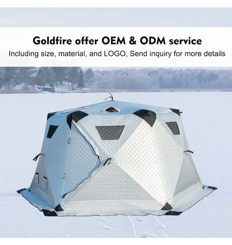 OEM Insulated Large Camping Tent Outdoor Hexagonal Pop-up Ice Fishing Tent Portable Sauna Tent