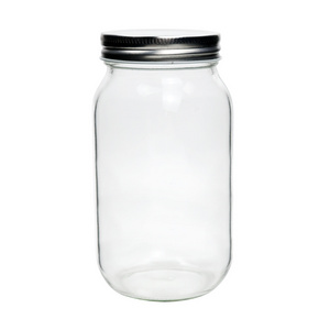 JM Mason Jars with Lid Wholesale Price Food Grade Available Different Sizes LFGB Food Clear Glass Kitchen Carton Minimalist