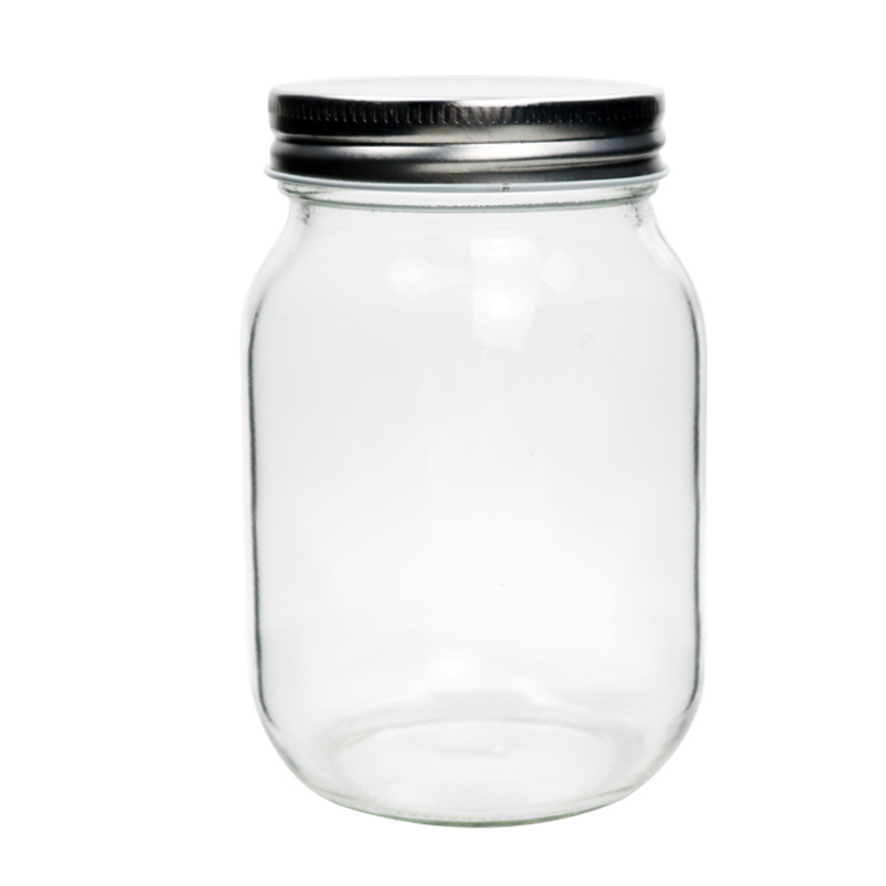 JM Mason Jars with Lid Wholesale Price Food Grade Available Different Sizes LFGB Food Clear Glass Kitchen Carton Minimalist