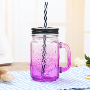 JM Food Grade Bestselling Wholesale 4oz 8oz 12oz 16oz 25oz 32oz Glass Soda Juice Water Mason Bottle Jar Mug with Lid and Straw