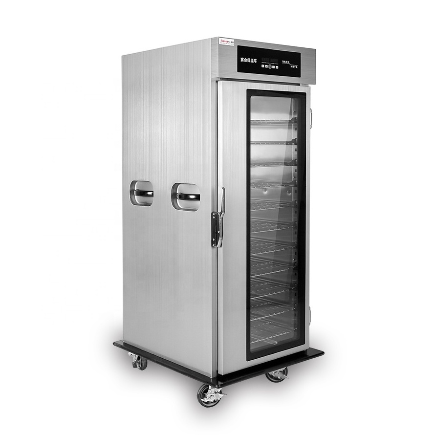 Commercial Stainless Steel Mobile Cold Cart Heated Holding Cabinet Banquet Trolley