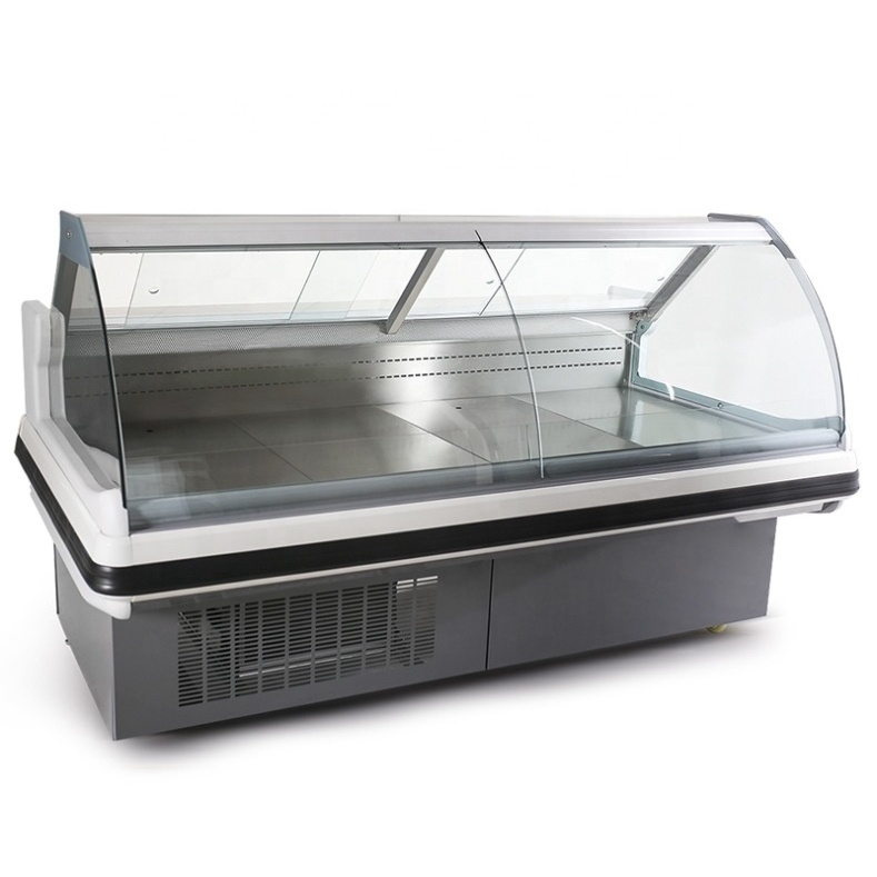 Commercial Front Open Door  Meat Showcase Refrigerator Freezer Display Fridge With Hanging Glass