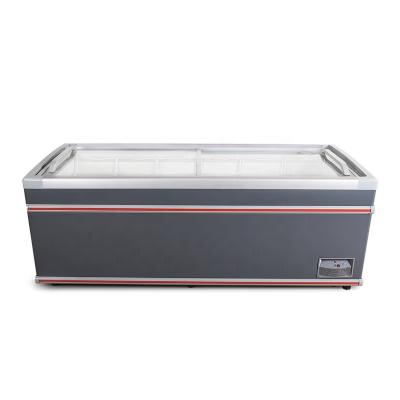 High quality meat frozen food combined open top island freezer display freezer for supermarket