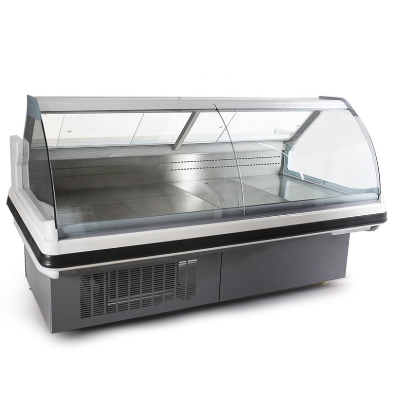 Commercial Glass Door Deli Meat Freezer Showcase Freezer Refrigerator For Supermarket