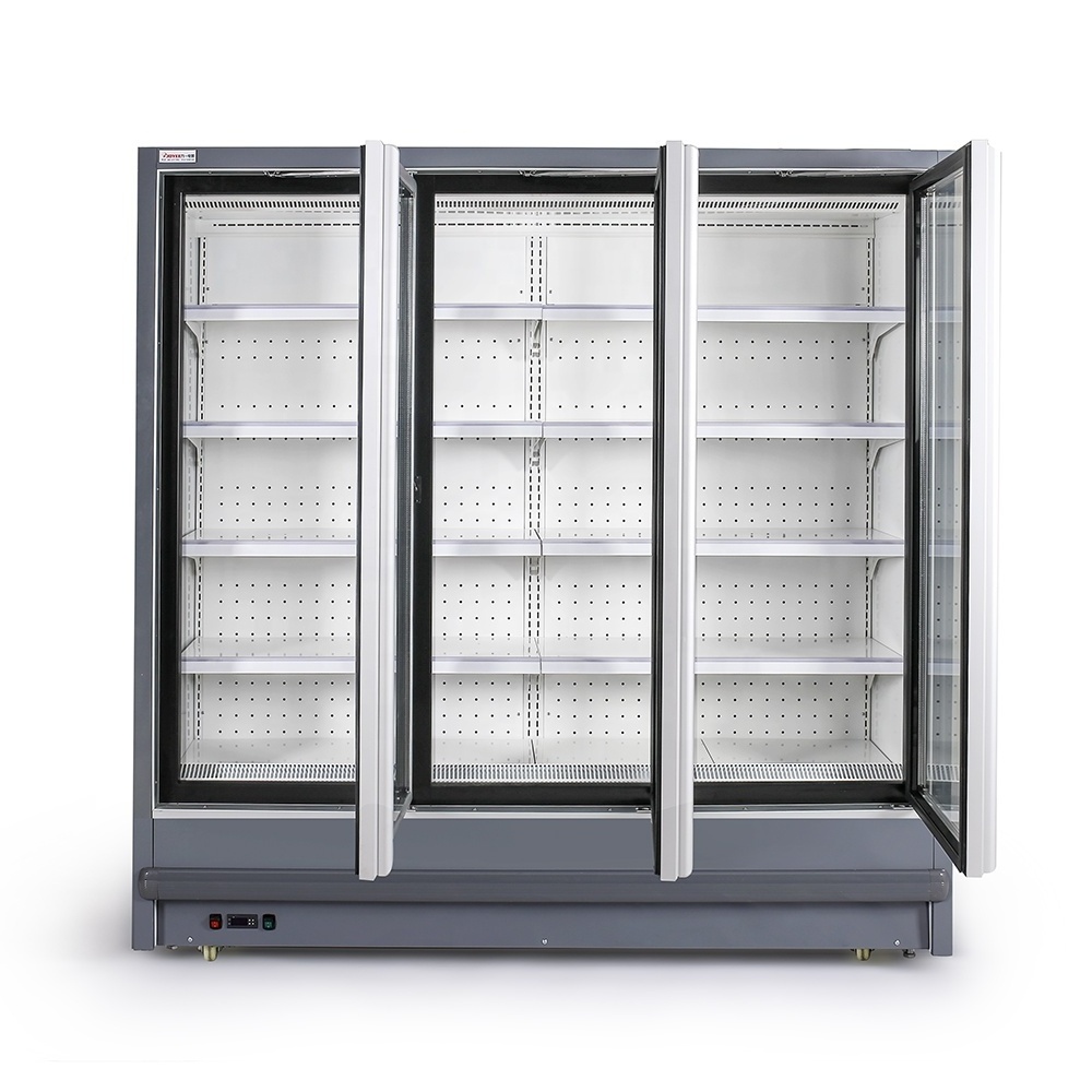 Hot Sale 3 door display fridge/display freezer/glass door freezer for frozen food