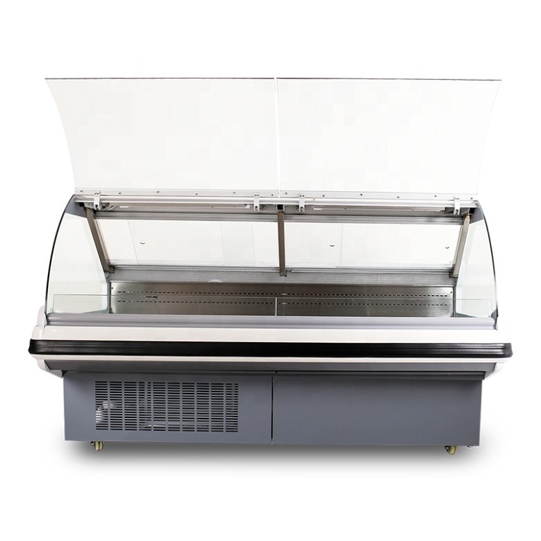 Commercial Glass Door Deli Meat Freezer Showcase Freezer Refrigerator For Supermarket