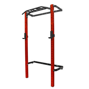 XOYOOU Space Saving Home Gym Fitness Equipment Wall folding back wall mount squat rack with Pull Up Bar