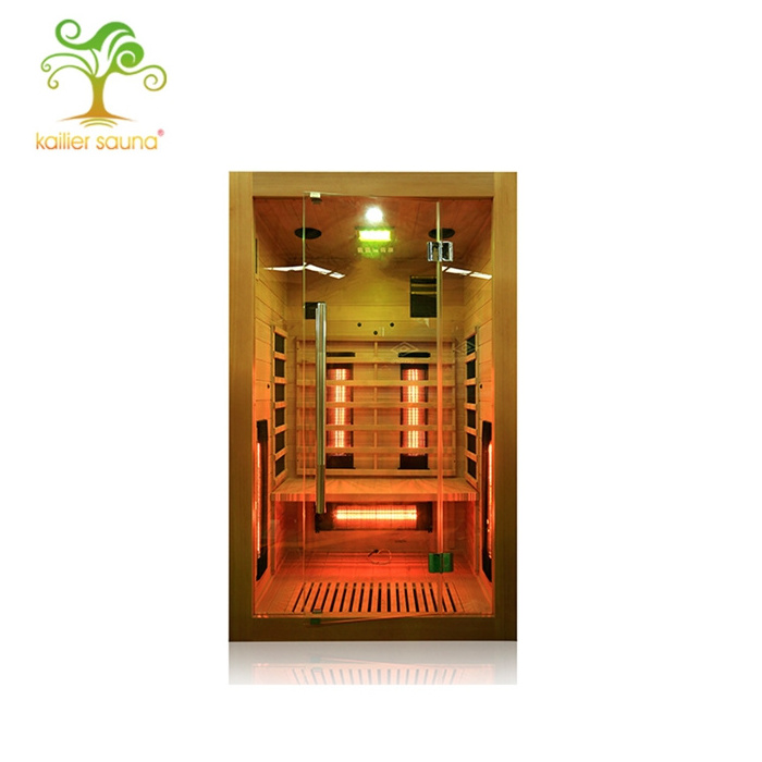 Canada hemlock/red cerdar low EMFcarbon fiber infrared sauna glass heater 2 person infrared sauna