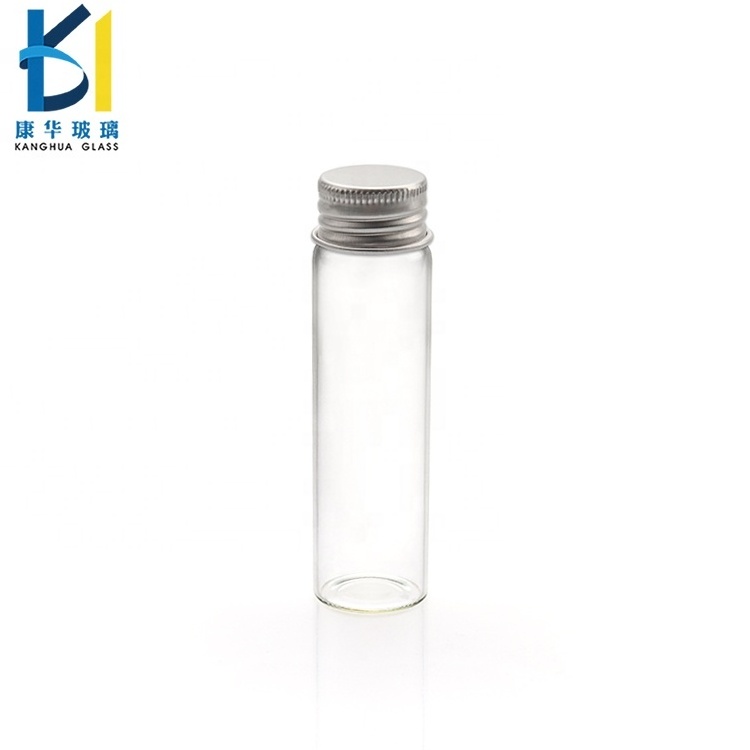 Wholesale Empty Glass Packaging Tube Vial 5ml 10ml 15ml 20ml 25ml Clear Amber Mini Glass Bottle With Aluminum Screw Cap