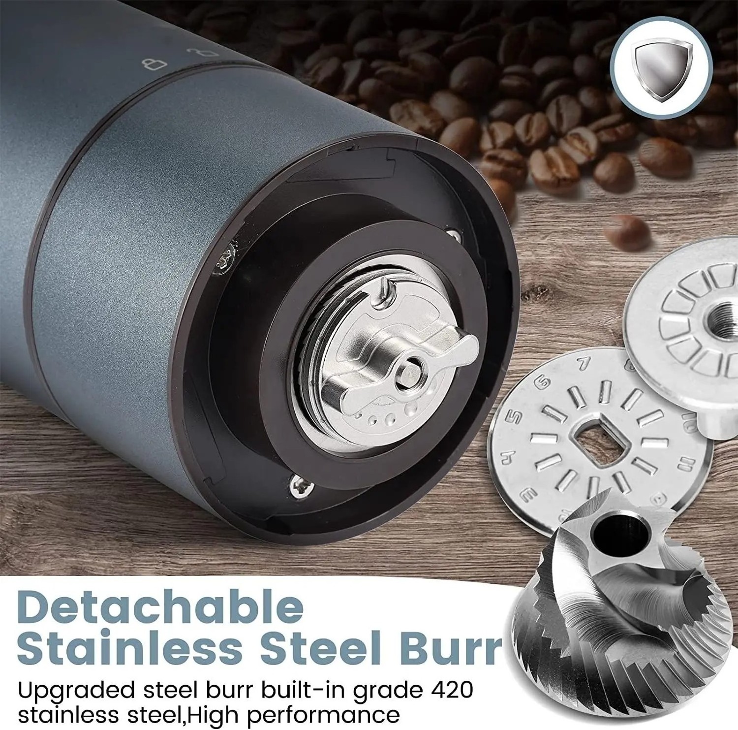 Hot selling Small Automatic Burr Coffee Bean Grinder USB Rechargeable Portable Coffee Grinder