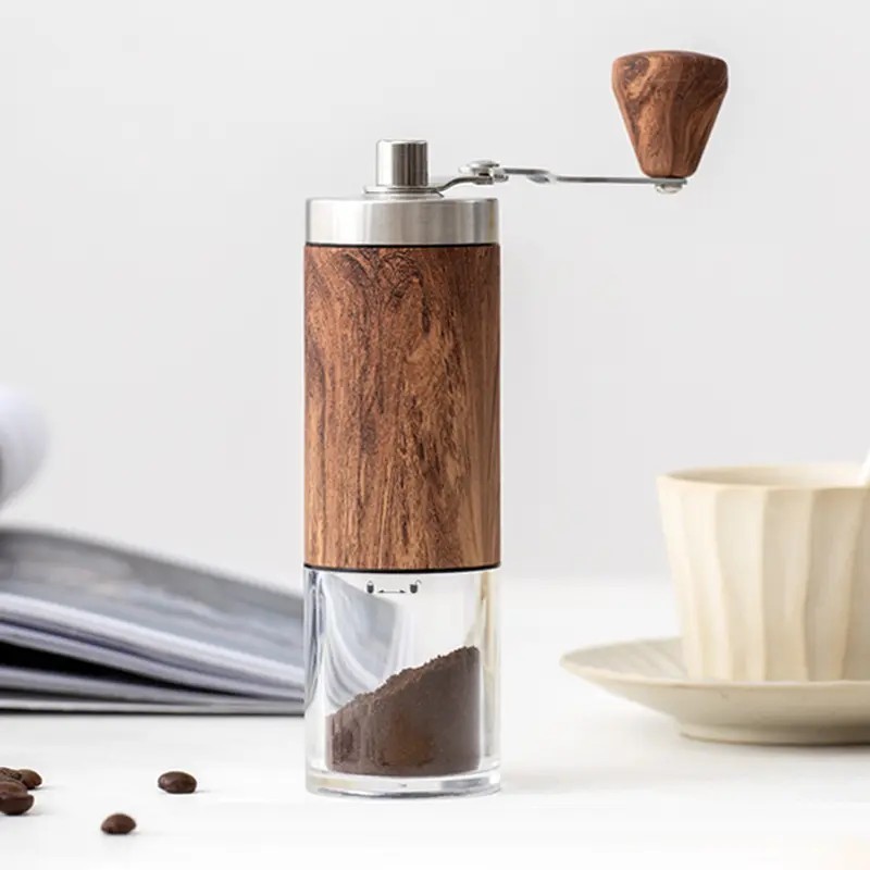 Hot selling Custom Stainless Steel Hand Crank Coffee Grinder with Ceramic Burrs Household Portable Manual Coffee Grinders Adjust