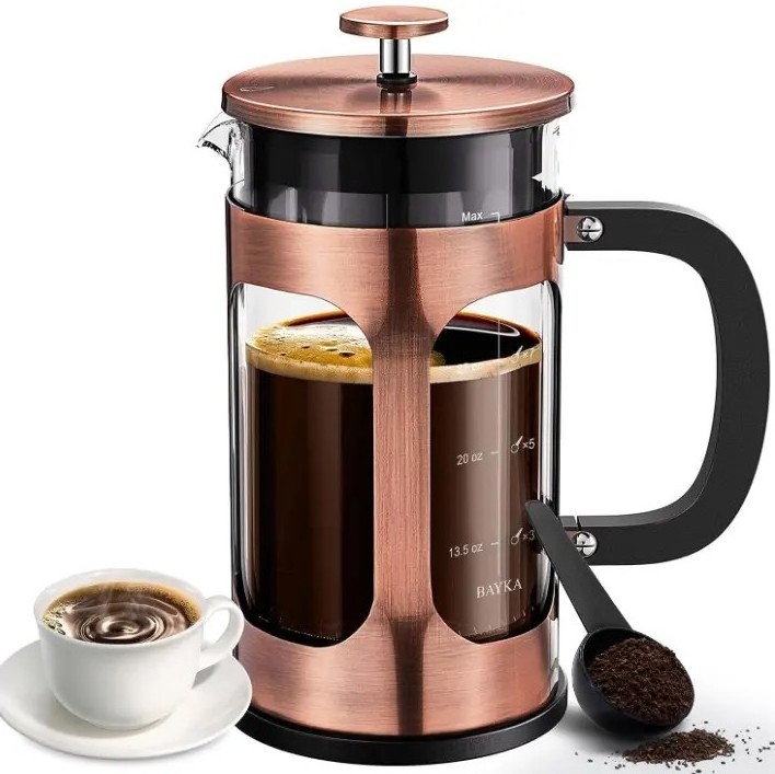 Wholesale Brew Biscotti Handled Coffee French Presss Portable Glass Dripper Coffee Tea Maker Press French