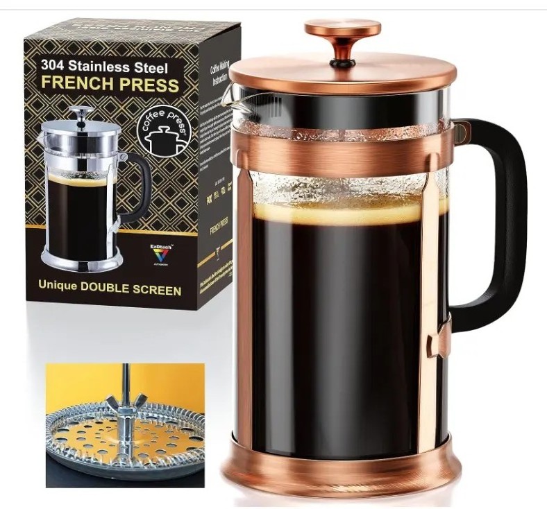 Wholesale Brew Biscotti Handled Coffee French Presss Portable Glass Dripper Coffee Tea Maker Press French