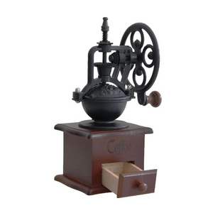 New Arrival Classical Big Size Wooden Coffee Bean Grinder Manual Hand Bean Cast Iron Coffee Grinder for Coffee Maker