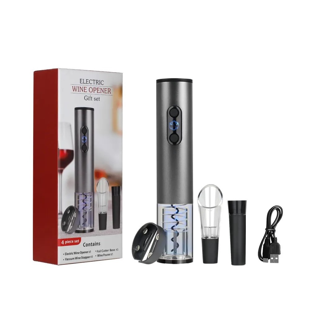 Best selling USB Rechargeable Electric Wine Bottle Opener Set Valentines Day Gift Ideas