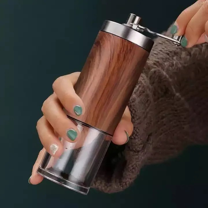 Hot selling Custom Stainless Steel Hand Crank Coffee Grinder with Ceramic Burrs Household Portable Manual Coffee Grinders Adjust