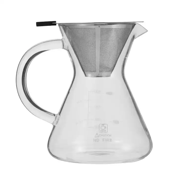 500/800/1000ml Heat Resistant Borosilicate Glass pour over Coffee dripper teapot transparent glass coffee pitcher pot