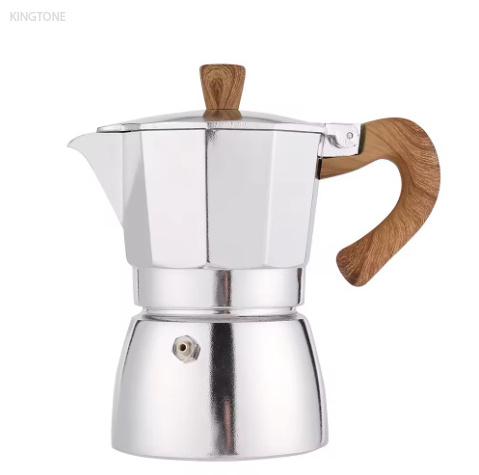 silver Moka pot Italian home hand brewed coffee pot Italian extractor concentrated colander coffee maker