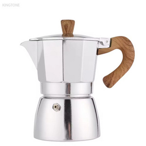 silver Moka pot Italian home hand brewed coffee pot Italian extractor concentrated colander coffee maker