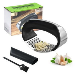 Novelties 2024 3Pcs/Set High Quality Durable Stainless Steel Garlic Press Kitchen Accessories Tool Ginger Crusher Garlic Press