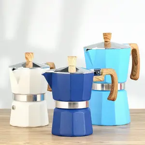 Hot selling Factory Price Italian Style Black Red Blue White Colored Induction Stovetop Aluminum Portable Espresso Coffee Maker