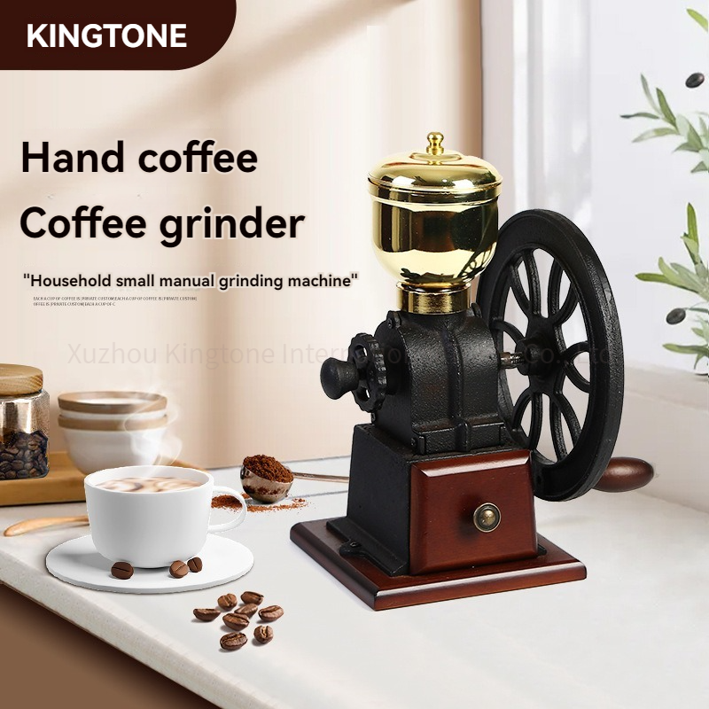 Gadgets 2024 2024 Retro large rocking wheel coffee grinder cast iron Ferris wheel powder manual coffee bean grinder