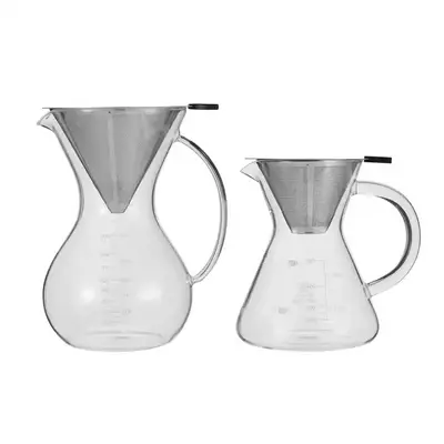 500/800/1000ml Heat Resistant Borosilicate Glass pour over Coffee dripper teapot transparent glass coffee pitcher pot