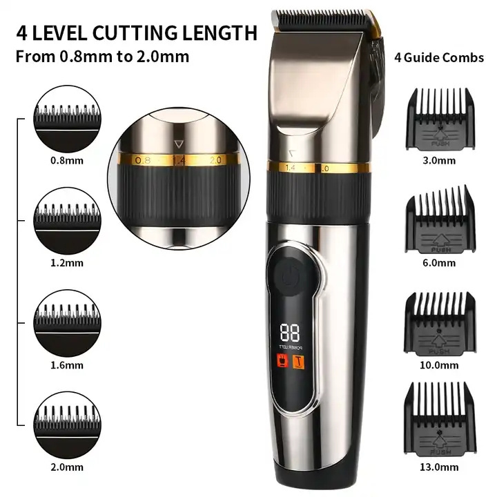 2024 New Hair Clippers For Men Cordless Led Electric Wet/Dry Hair Clippers Manufacturer Men Professional Trimmer