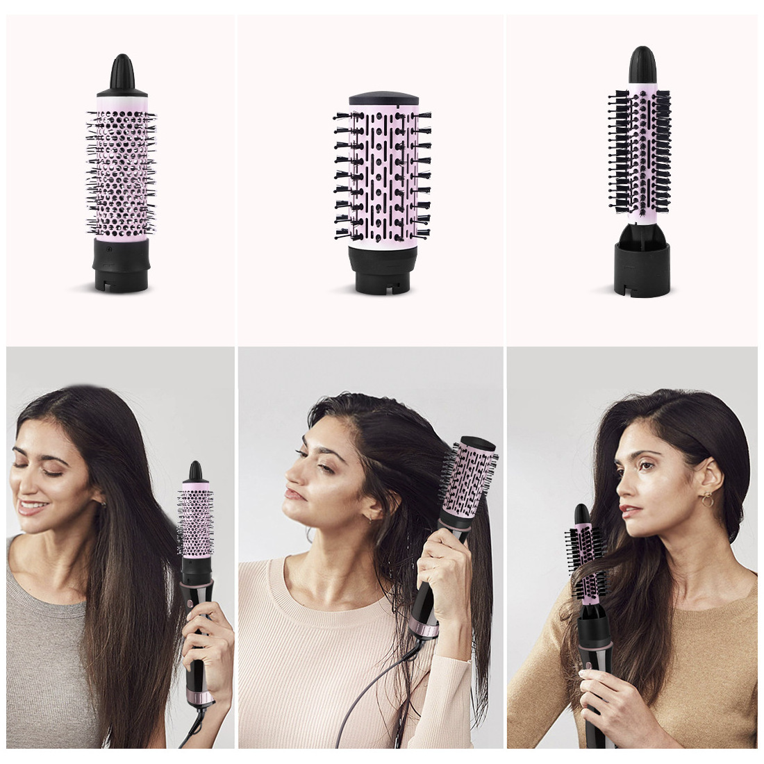 Professional 7 In 1 Hair Dryer Volumizing Brush Stock One Step Curling Hair Dryer Styler Electric Hot Air Brush Comb